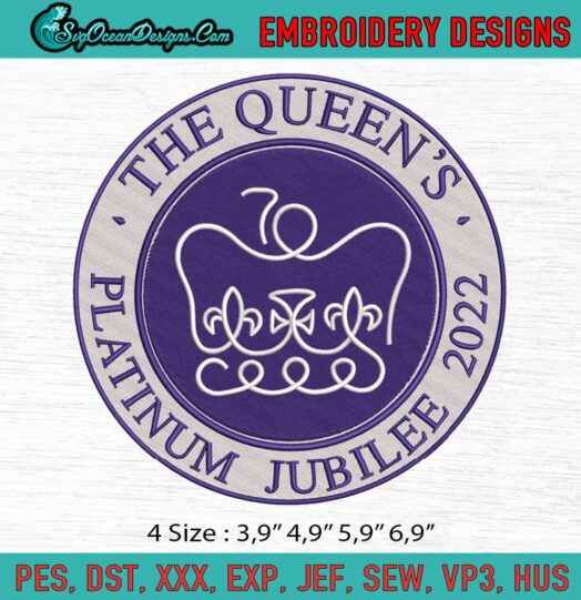 The Queens Platinum Jubilee 2022 Logo Embroidery File
