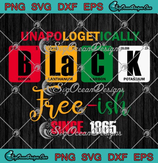 Unapologetically Black Free-Ish Since 1865 Juneteenth SVG PNG EPS DXF Cricut File