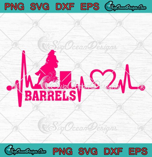Barrel Racing Heartbeat SVG, Barrel Racer SVG, I Love Barrel Racing Rodeo Cowgirl SVG PNG EPS DXF, Cricut File