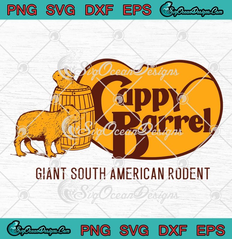 Cappy Barrel SVG, Giant South American Rodent SVG PNG EPS DXF, Cricut File