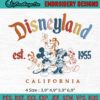 Disneyland Est 1955 California Embroidery, Mickey And Friends Embroidery, Disney Characters Cartoon Embroidery, Machine Embroidery Digitizing Design File
