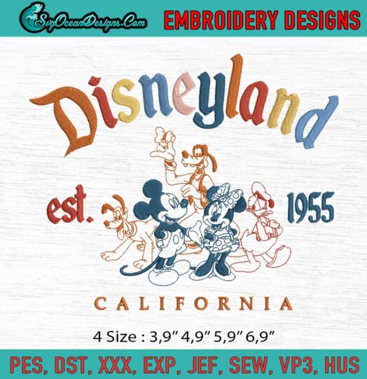 Disneyland EST 1955 California Logo Embroidery File