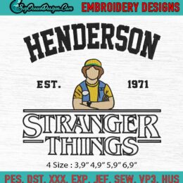 Dustin Stranger Things Embroidery, Dustin Henderson Embroidery, Stranger Things 4 Embroidery, Machine Embroidery Digitizing Design File