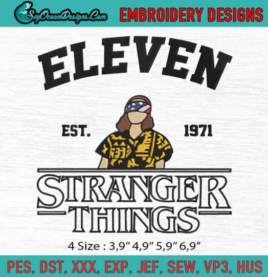 Eleven Stranger Things Logo Embroidery File