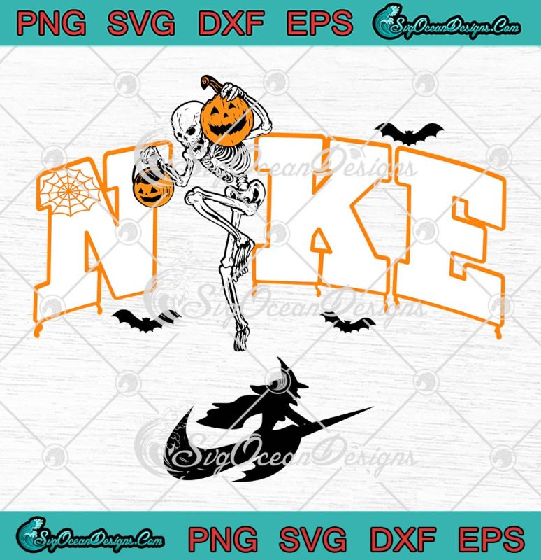 Nike Skeleton Pumpkin Swoosh Halloween SVG File For Cricut