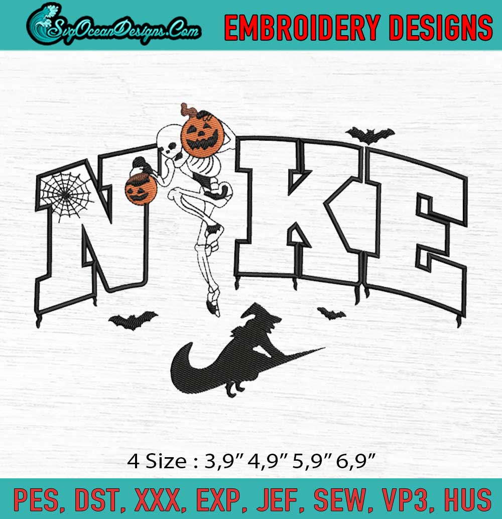 Nike Skeleton Pumpkin Swoosh Halloween SVG File For Cricut