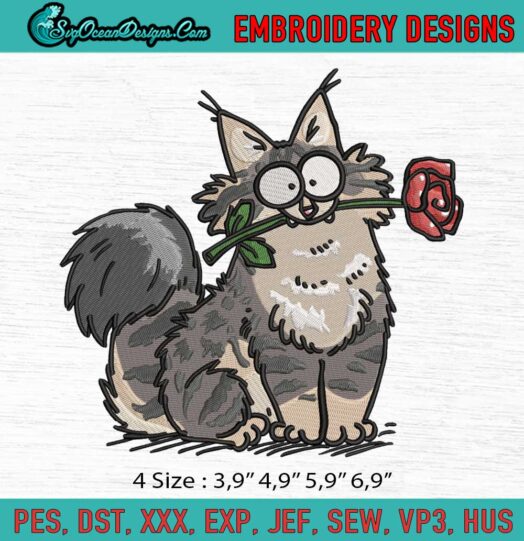 Maine Coon Cat Logo Embroidery File