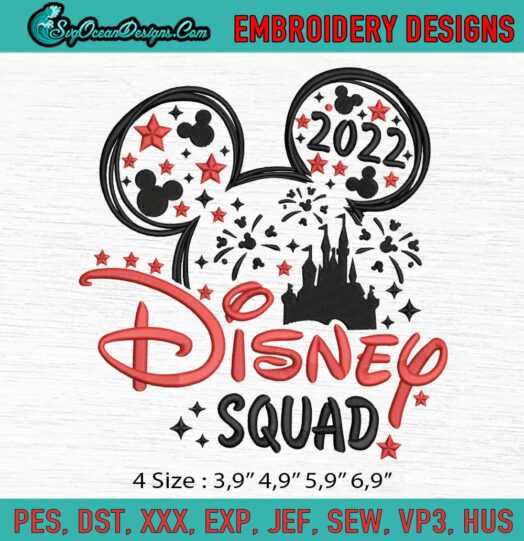 Mickey Disney Squad 2022 Logo Embroidery File