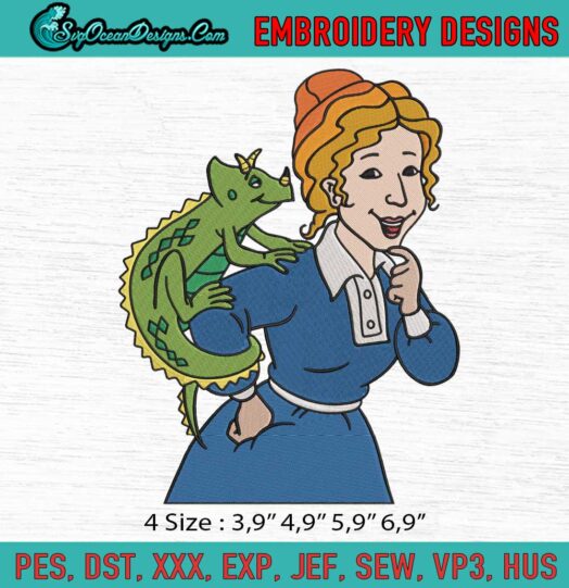 Ms. Valerie Frizzle and Lizard Embroidery File