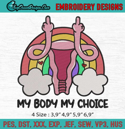 My Body My Choice Uterus Logo Embroidery File 1
