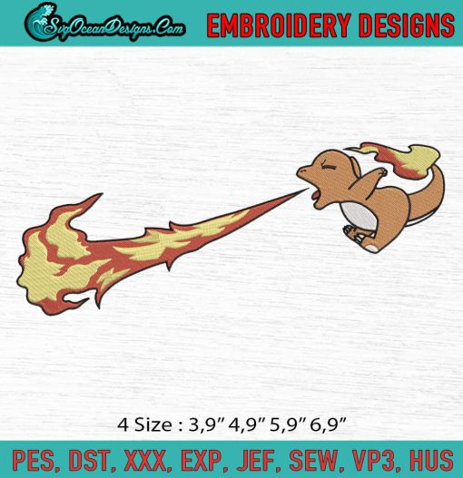 Pokemon Lizardon Embroidery File
