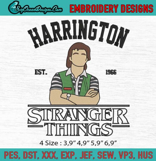 Steve Harrington Stranger Things Logo Embroidery File