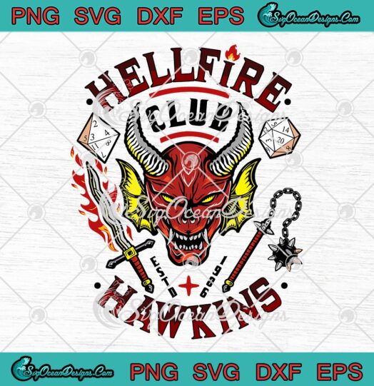 Stranger Things Season 4 SVG, Hellfire Club SVG, Hawkins Estd 1986 SVG PNG EPS DXF, Cricut File