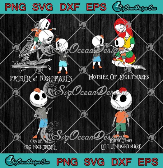 The Nightmare Before Christmas SVG, Personalized Family Of Nightmare SVG, Halloween Bundle SVG PNG EPS DXF, Cricut File