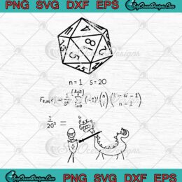 The Science Of 20 Sided Dice SVG, D20 Math Dungeons Dragons SVG, DnD Gaming SVG PNG EPS DXF, Cricut File