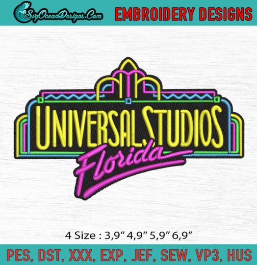Universals Studios Florida Family Vacation Embroidery File