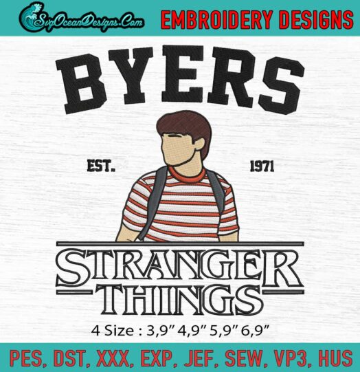 Will Byers Stranger Things Logo Embroidery File