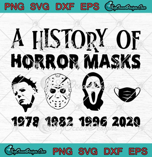 A History Of Horror Masks Halloween SVG, Scary Movie Horror Characters SVG PNG EPS DXF PDF, Cricut File