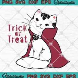 Cat Vampire Costume Trick Or Treat SVG, Cute Gift Halloween Cartoon SVG PNG EPS DXF PDF, Cricut File
