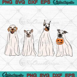 Ghost Dog Halloween Boo Dog SVG, Spooky Season Dog Lovers SVG, Trick Or Treat SVG PNG EPS DXF PDF, Cricut File