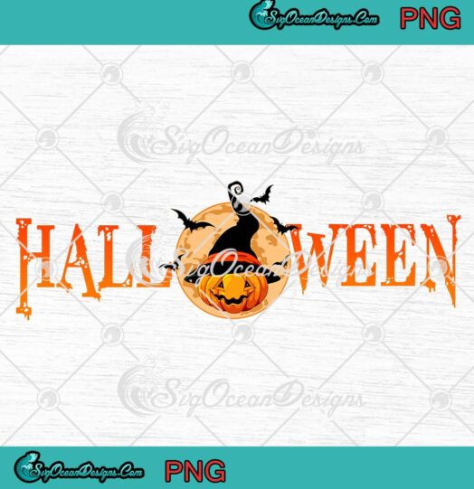 Halloween Pumpkin Wearing Witch Hat Moon PNG, Funny Spooky Season PNG JPG, Digital Download