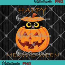 Happy Meow-O-Ween Halloween PNG, Cat In Pumpkin Cute Kids Outfit PNG JPG, Digital Download