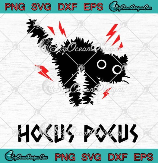 Hocus Pocus Black Cat Halloween SVG, Funny Kids Gift SVG PNG EPS DXF PDF, Cricut File
