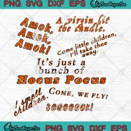 Hocus Pocus Halloween Quotes SVG, Hocus Pocus Quotes Doodle Collage SVG PNG EPS DXF PDF, Cricut File