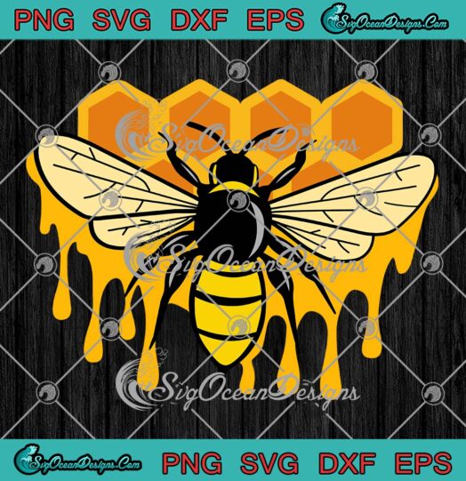 Honey Bee And Honeycomb Icon SVG, Cute Gifts SVG PNG EPS DXF PDF, Cricut File