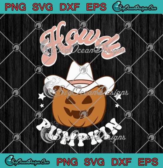 Howdy Pumpkin Rodeo Western Country SVG, Fall Southern Halloween SVG PNG EPS DXF PDF, Cricut File