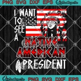 I Want To See A Native American President PNG, American Flag PNG JPG, Digital Download
