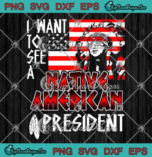 I Want To See A Native American President PNG, American Flag PNG JPG, Digital Download