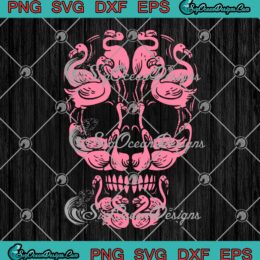 Pink Flamingo Skull SVG, Breast Cancer Awareness SVG, Halloween SVG PNG EPS DXF PDF, Cricut File