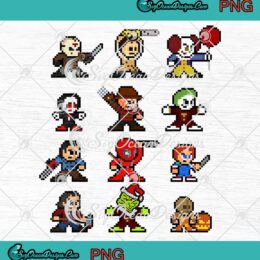 Pixel Halloween Scary Horror Christmas PNG, Gamer Gaming Gift PNG JPG, Digital Download