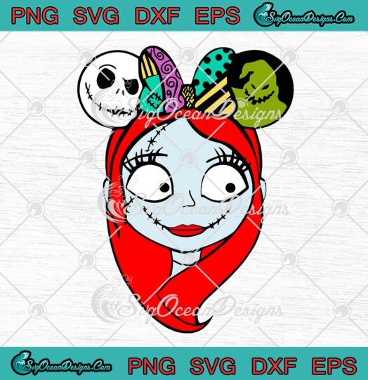 Sally Minnie Ears Disney Halloween SVG, Nightmare Before Christmas SVG PNG EPS DXF PDF, Cricut File