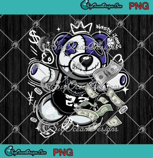 Teddy Bear Dollar Money Jordan PNG JPG, Cute Gift For Jordan Style PNG JPG Clipart