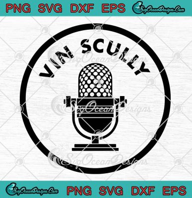 Vin Scully Mic Master Tribute SVG, Rip Vin Scully SVG, Legendary ...