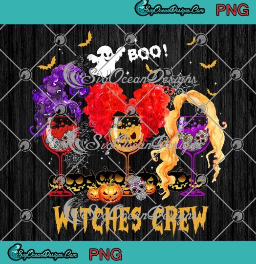 Witches Crew Wine Creepy Pumpkin PNG, And Sugar Skull Halloween PNG, Hocus Pocus PNG JPG, Digital Download