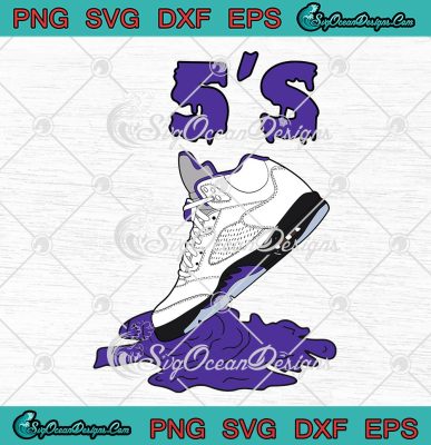 5 Retro Concord Dark Concord 5s SVG, Shoes Dripping Loser Lover SVG PNG ...