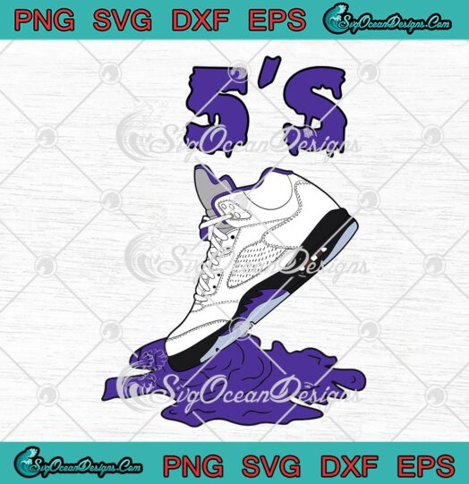 5 Retro Concord Dark Concord 5s SVG, Shoes Dripping Loser Lover SVG PNG EPS DXF PDF, Cricut File