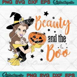 Beauty And The Boo Disney Halloween SVG, Princess Boo Pumpkin SVG, Witches Halloween SVG PNG EPS DXF PDF, Cricut File