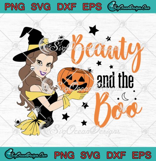 Beauty And The Boo Disney Halloween SVG, Princess Boo Pumpkin SVG, Witches Halloween SVG PNG EPS DXF PDF, Cricut File