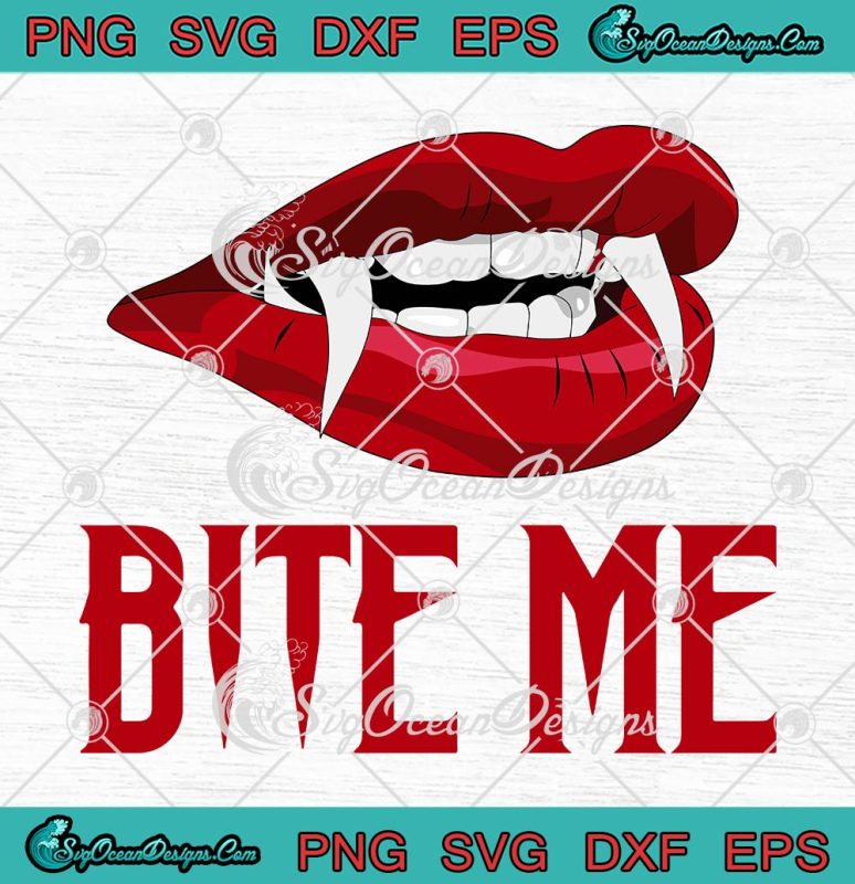 Bite Me Vampire Lips Biting Halloween Svg, Vampire Halloween Svg Png 