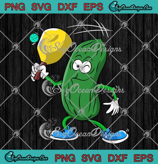 Funny Pickle Playing Pickleball SVG, Cool Pickle Lover TTA SVG, Pickleball Paddleball SVG PNG EPS DXF PDF, Cricut File