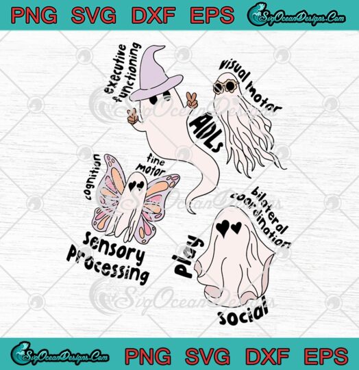 Ghost Friends OT Scope Occupational Therapy SVG, Funny Halloween SVG PNG EPS DXF PDF, Cricut File