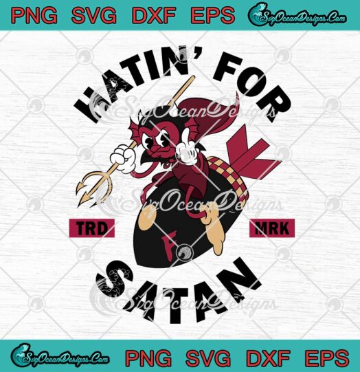 Hatin' For Satan Vintage Cartoon SVG, Rubberhose Style Red Devil Dropping F Bomb SVG PNG EPS DXF PDF, Cricut File