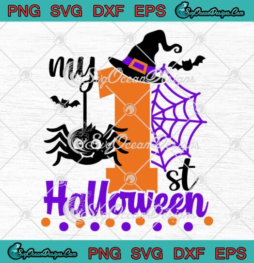 My 1st Halloween Cute Ghost Baby SVG, First Birthday SVG, First Halloween SVG PNG EPS DXF PDF, Cricut File