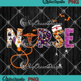Nurse Halloween Ghost Pumpkin PNG JPG, Stethoscope Spooky Nursing Gift PNG JPG Clipart, Digital Download