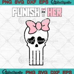 Punisher Logo With Bow SVG PNG, The Punisher Marvel Cute Halloween SVG PNG EPS DXF PDF, Cricut File