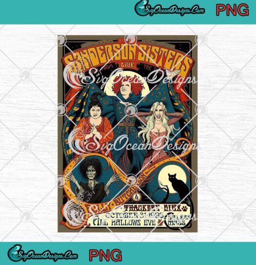 Sanderson Sisters Vintage Poster PNG, Halloween PNG, Hocus Pocus Witches PNG JPG Clipart, Digital Download
